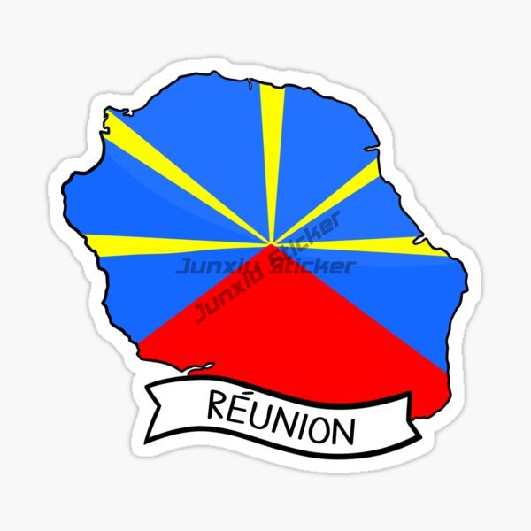 Reunion Island Flag Car Sticke - Laptop Accessories Logo avis et prix