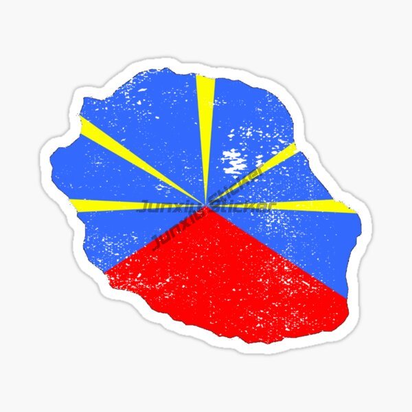 Reunion Island Flag Car Sticke - Laptop Accessories Logo avis et prix