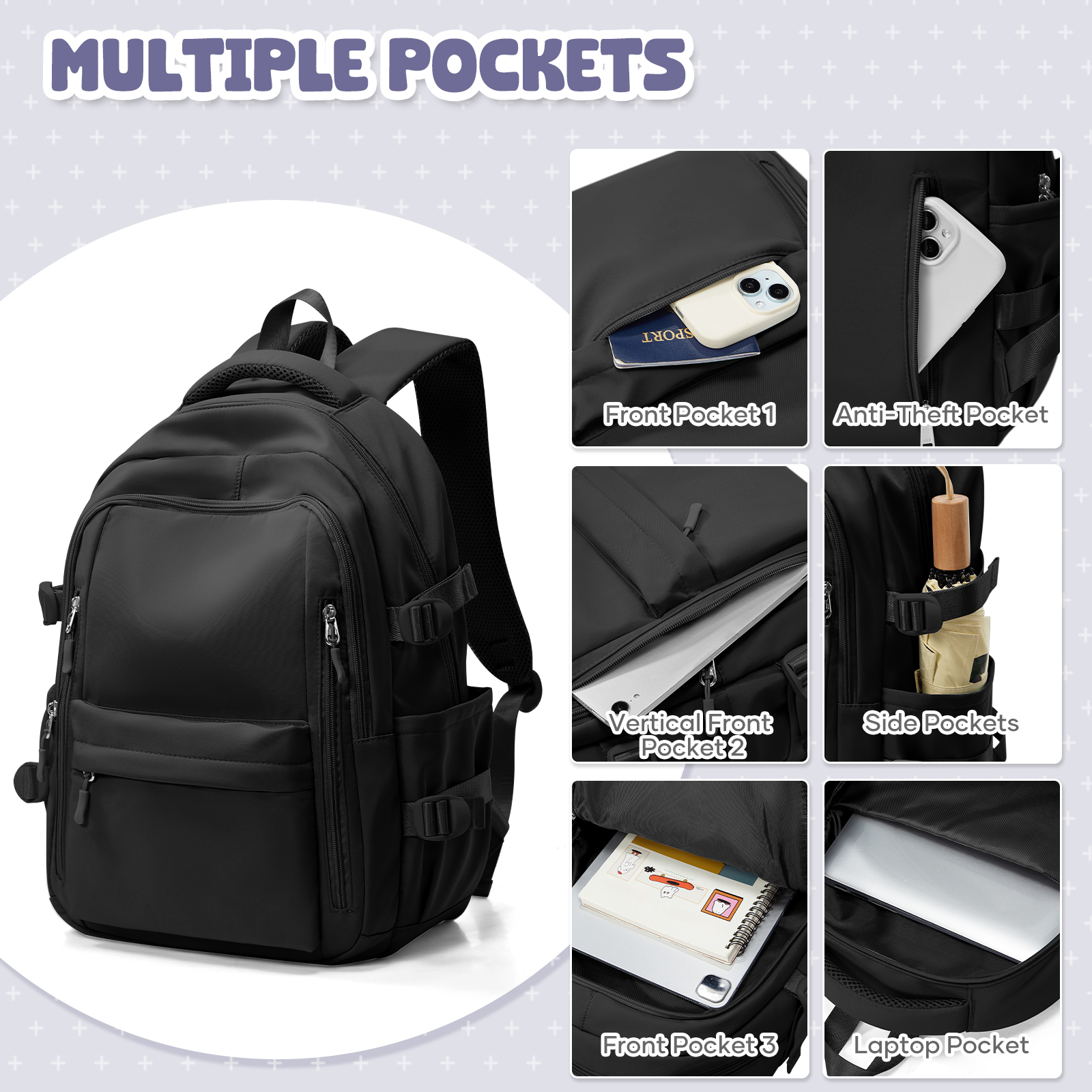 Large Capacity Women's Backpac - Laptop Backpack Anti Theft avis et prix