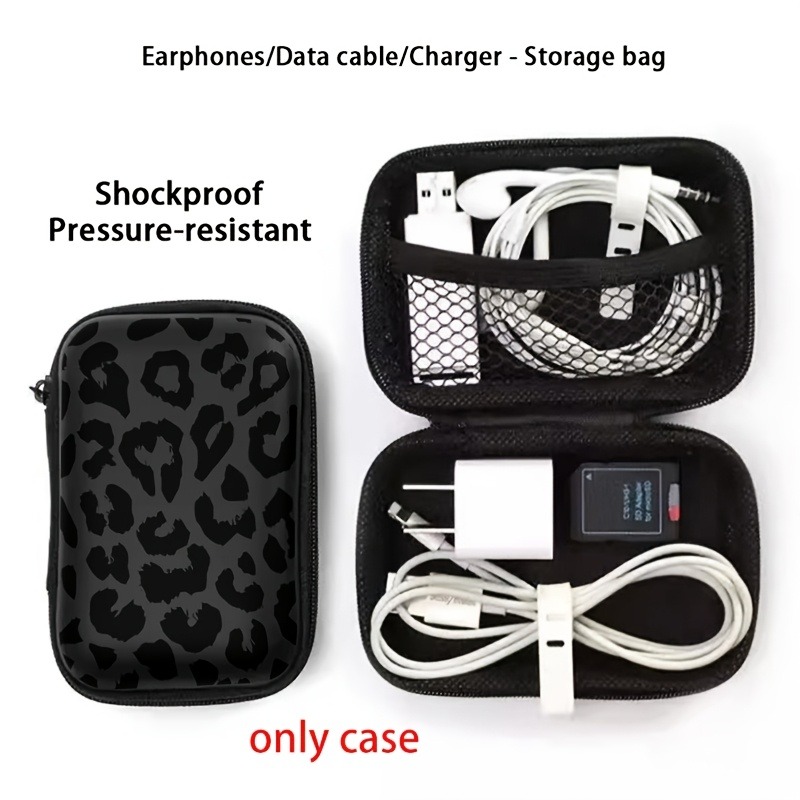 Black Leopard Print EVA Hard S - Cable Management Bag avis et prix