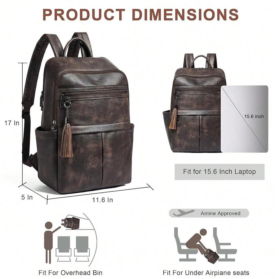 Large Capacity Leather Laptop  - Laptop Backpack Anti Theft avis et prix